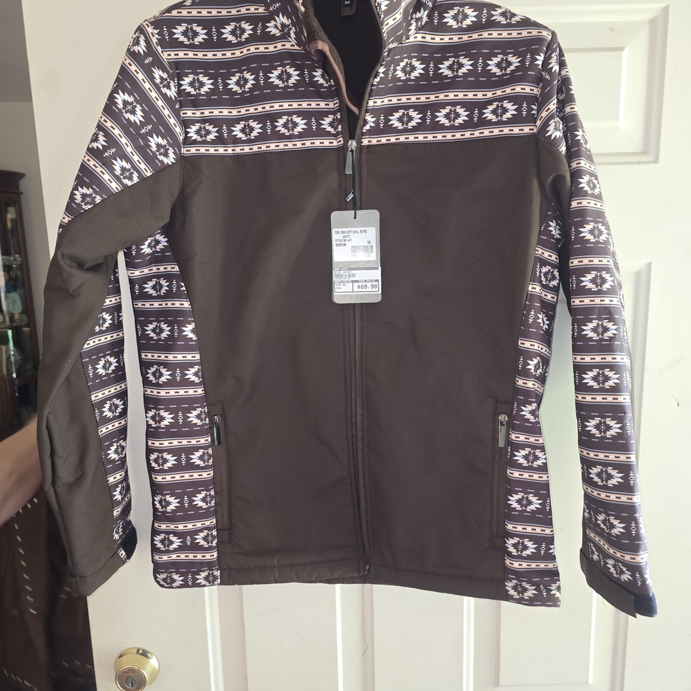 Brown And Pink Patterned Jacket - image 1